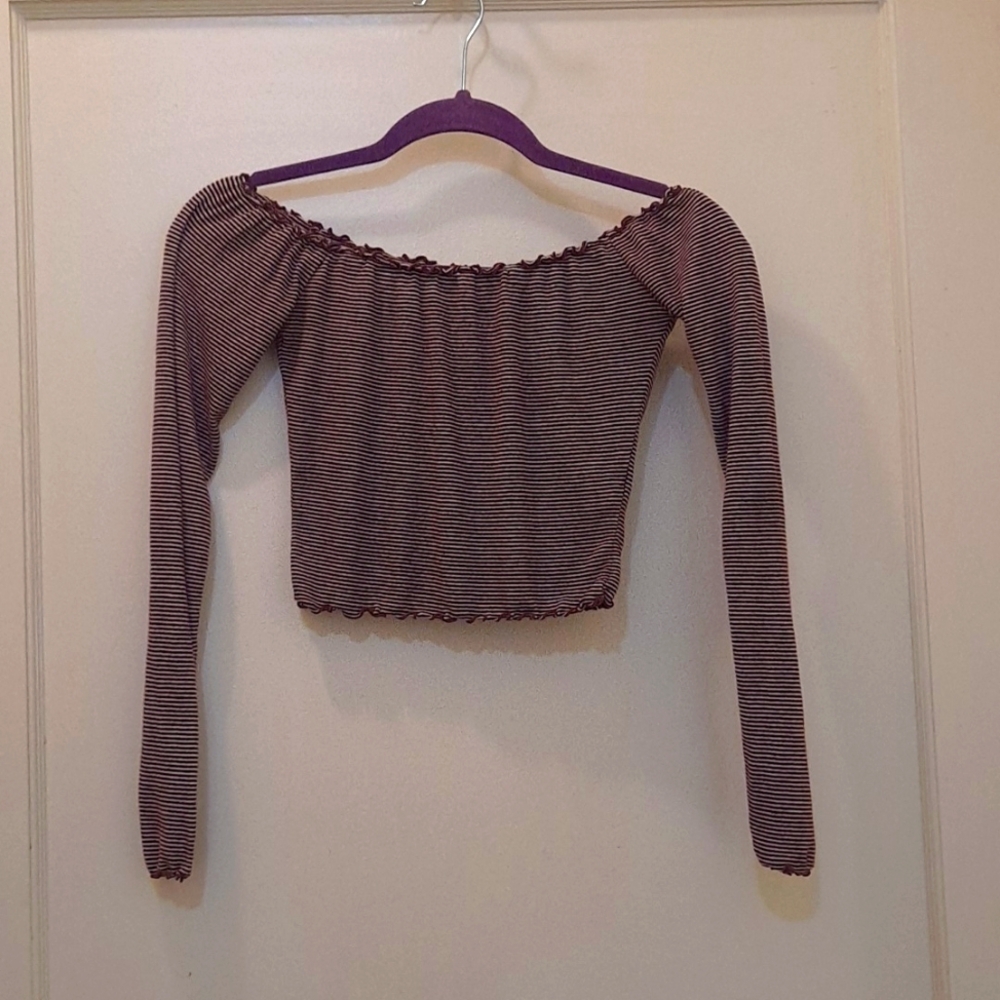 scrunched off-the-shoulder crop top